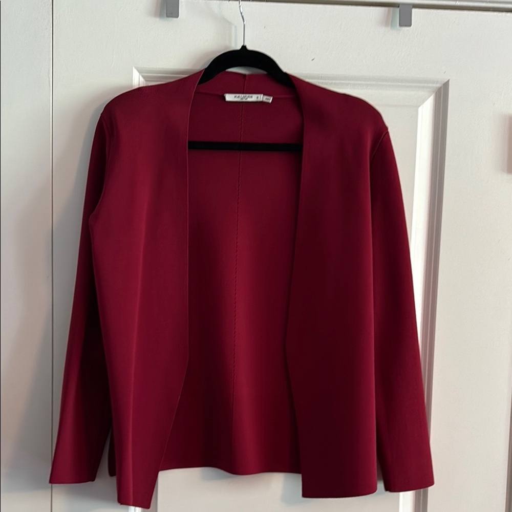 MM Lafleur Red Blazer Open Front Long Sleeves